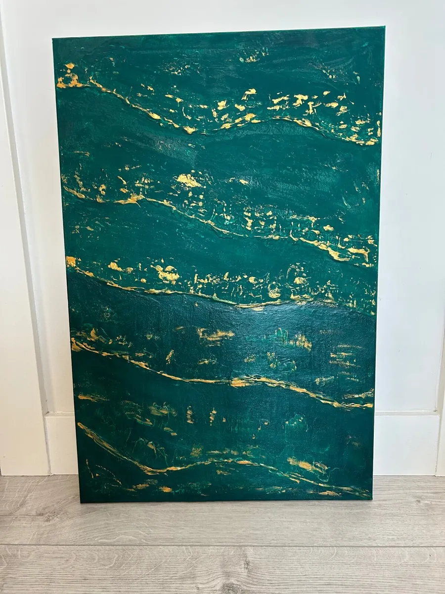 Unique green abstract painting - Image 3