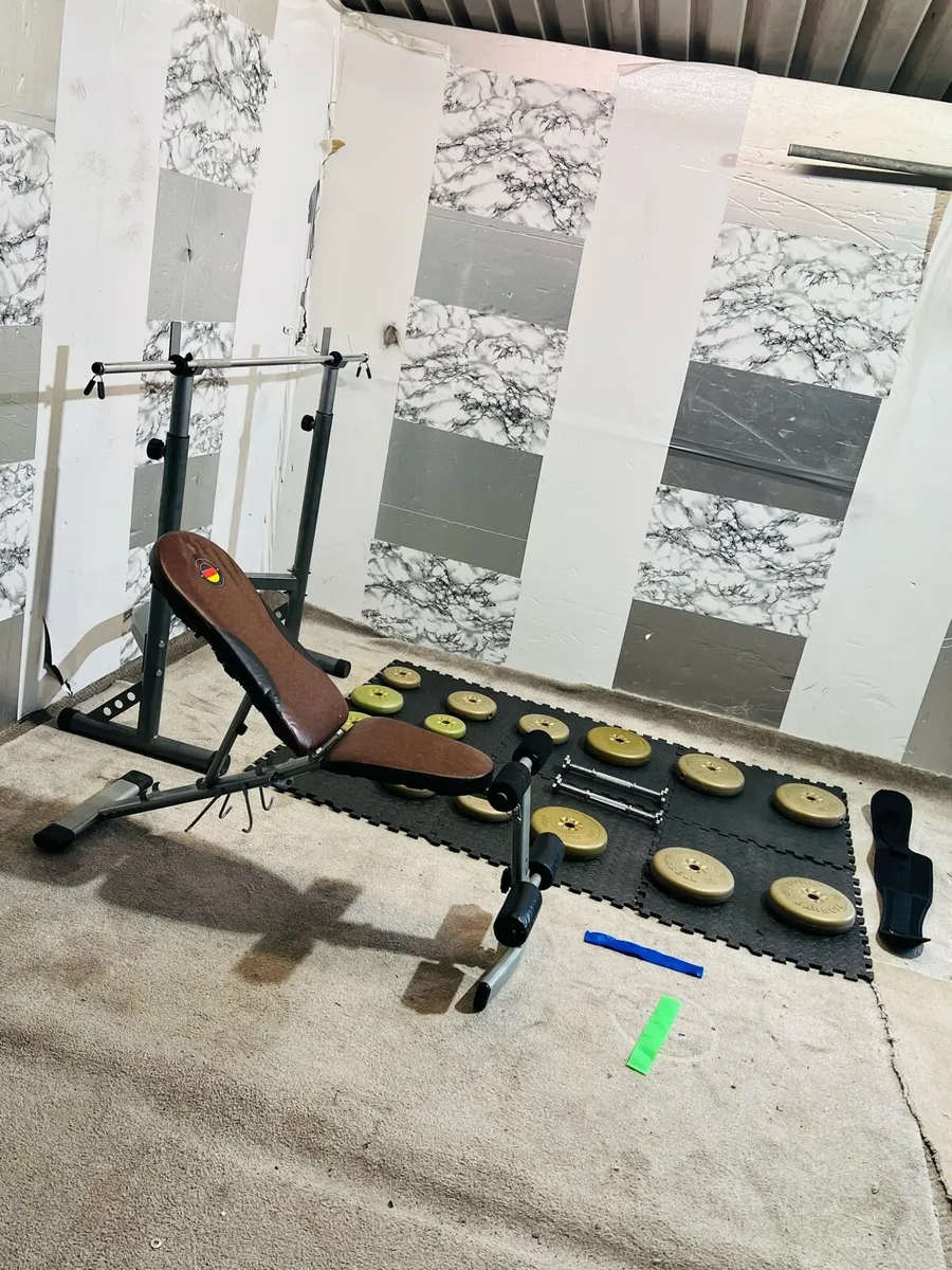 WEIGHTS BARBELL DUMBBELLS RACK BENCH MATS BELT - Image 4