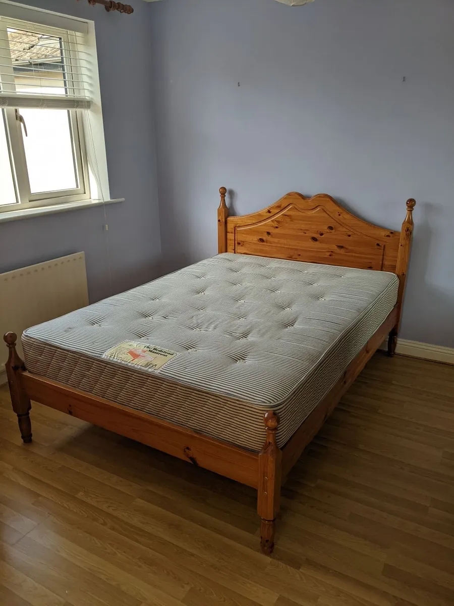 Double Bed frame + free mattress - Image 1