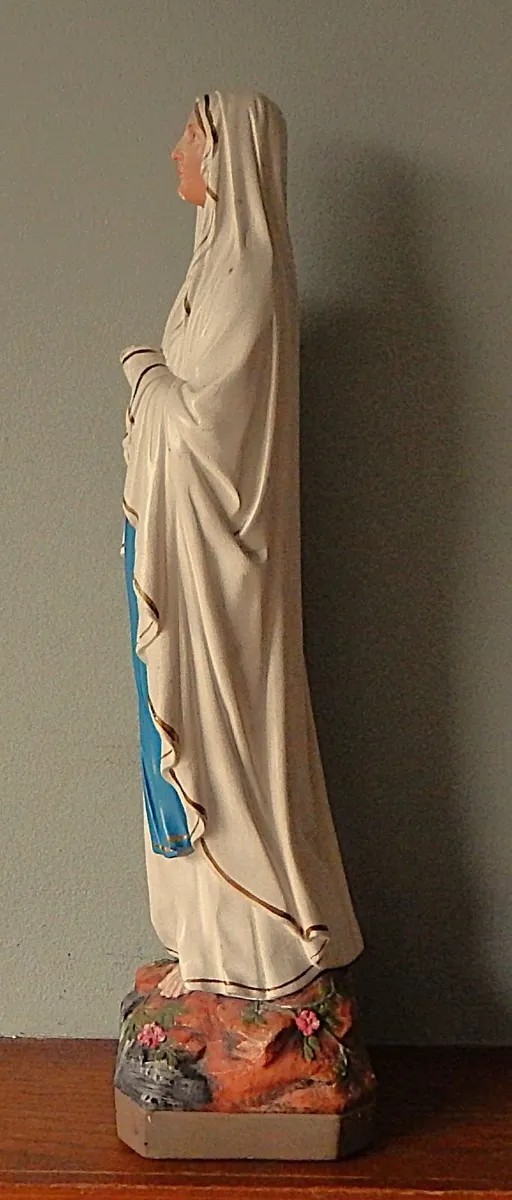 Vintage Large Statue of Our Lady in Original Paint - Image 4