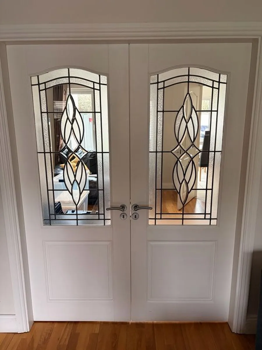 Double Doors with Lead Glass for Sale - Image 1