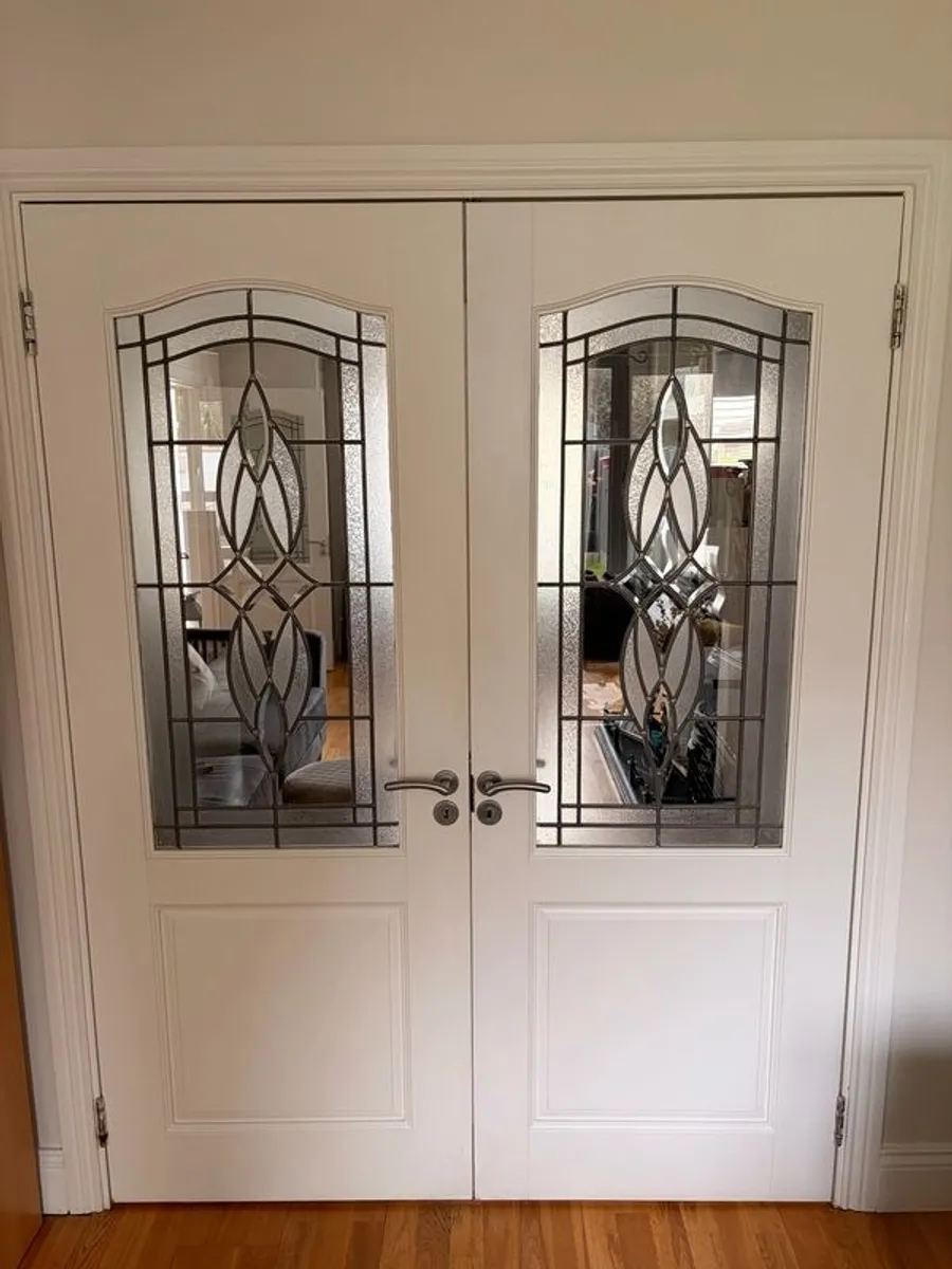 Double Doors with Lead Glass for Sale - Image 2