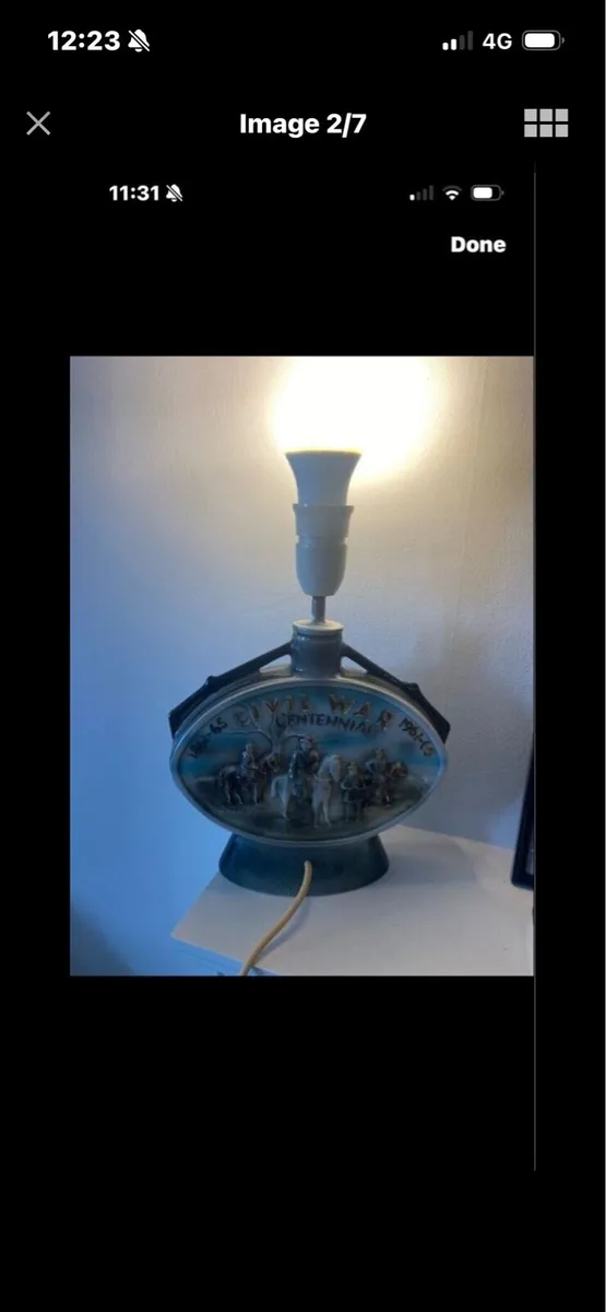 Vintage US Civil War Commerative Decanter Lamp - Image 1