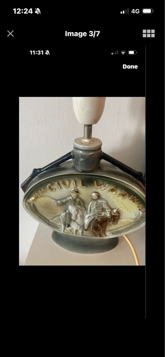 Vintage US Civil War Commerative Decanter Lamp - Image 3