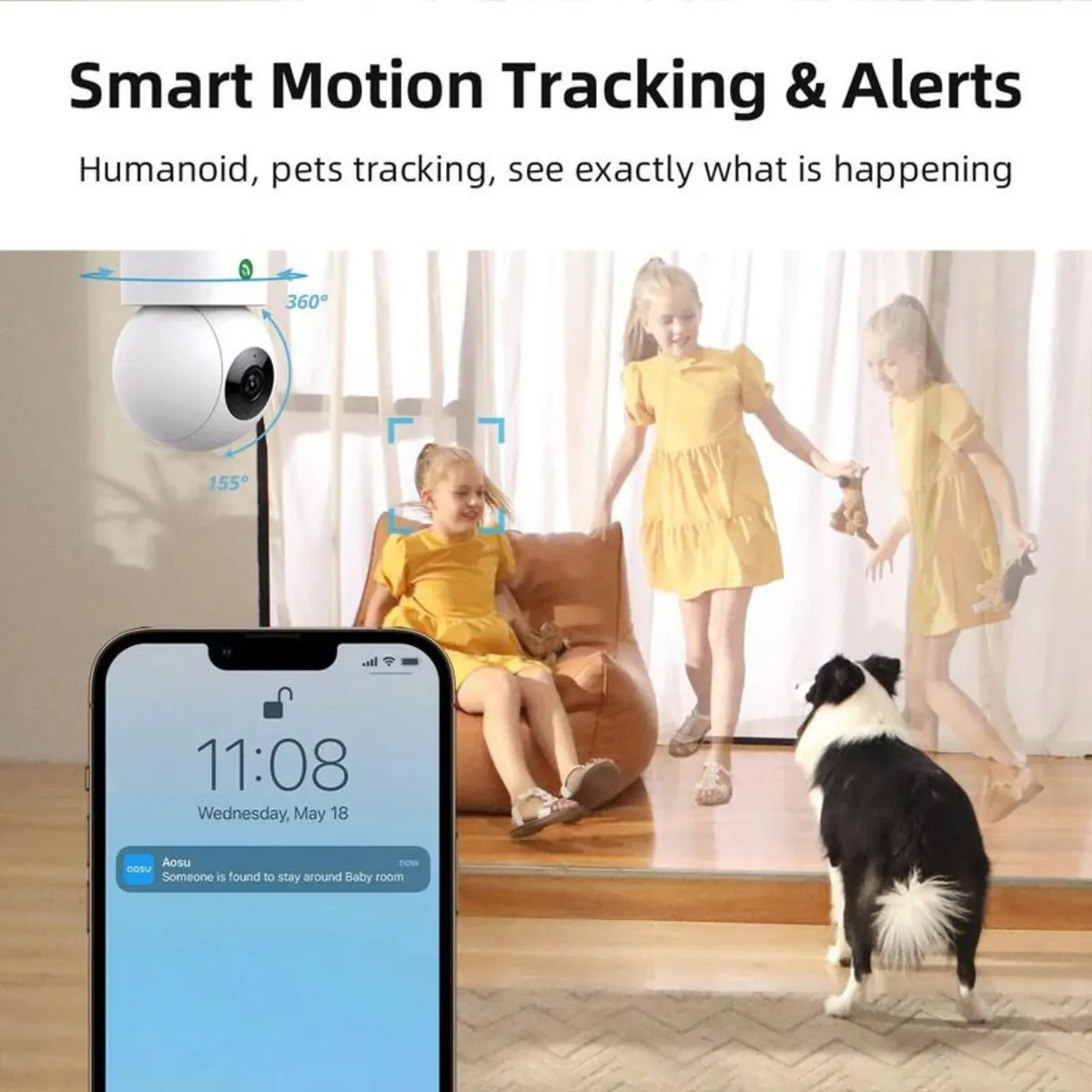 aosu IndoorCam P1 – 360° Wi-Fi Indoor Security Cam - Image 4