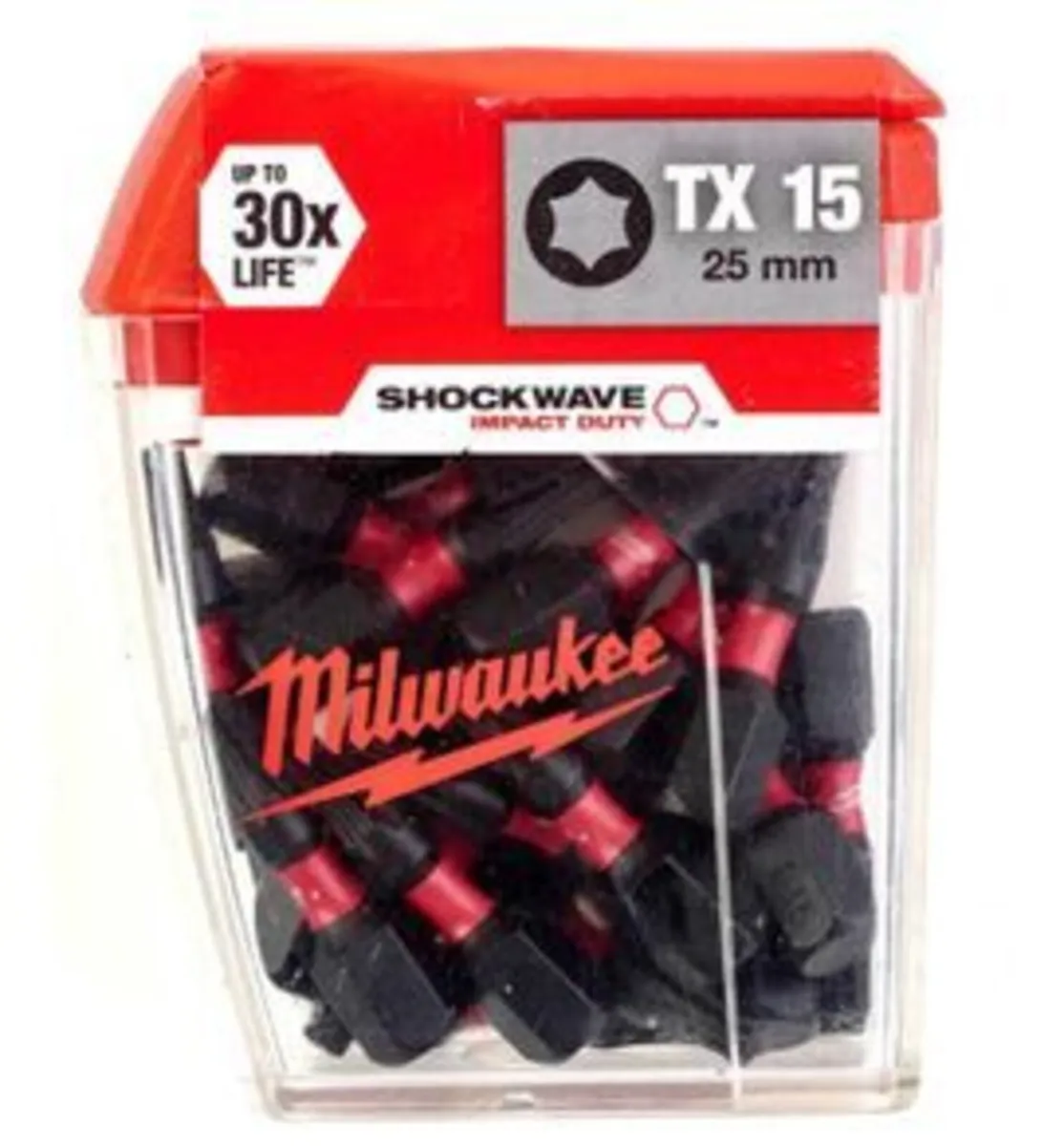 Milwaukee SHOCKWAVE TX15 25mm Screwdriver Bit Box