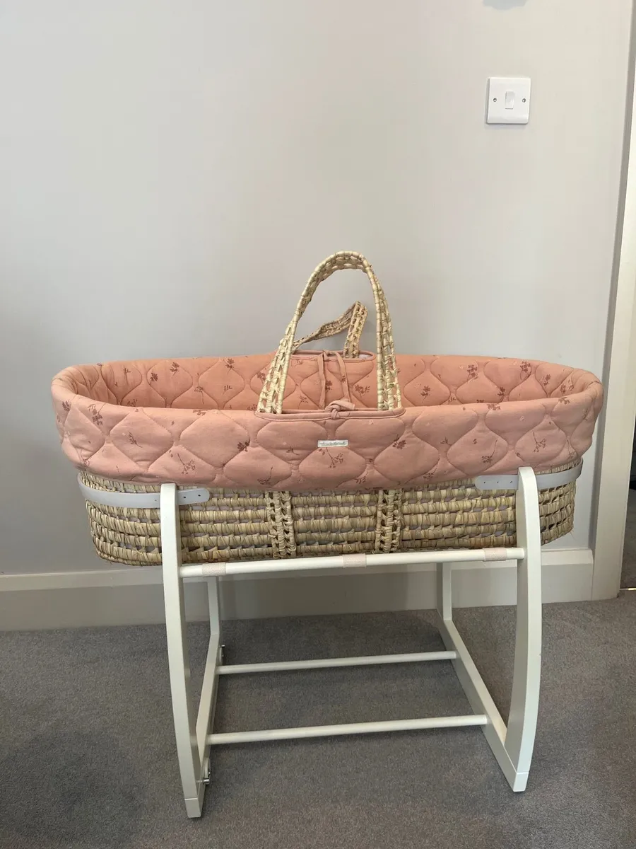 Mamas and Papas Moses basket with stand - Image 1
