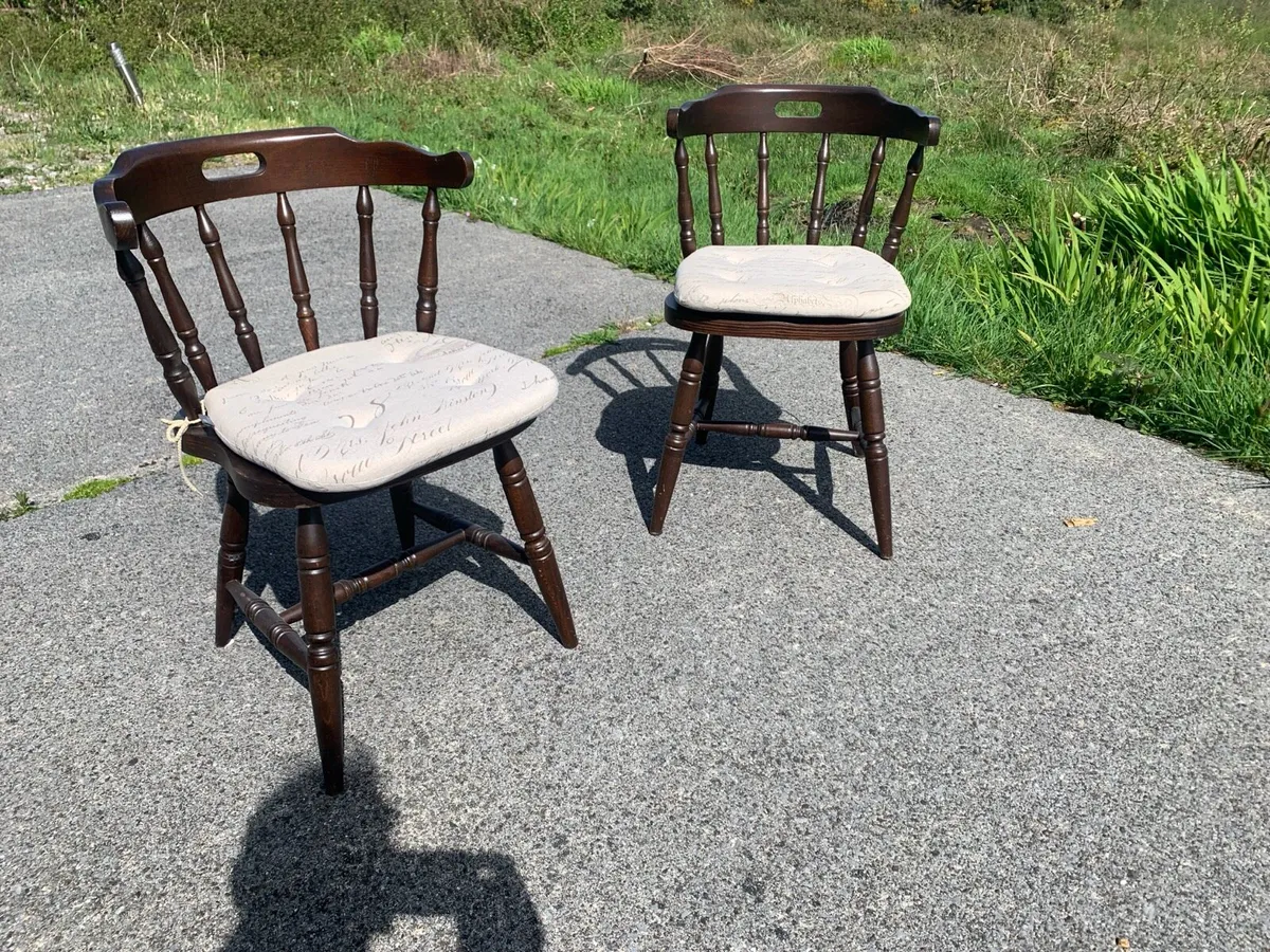2 x matching end dining table chairs - Image 1