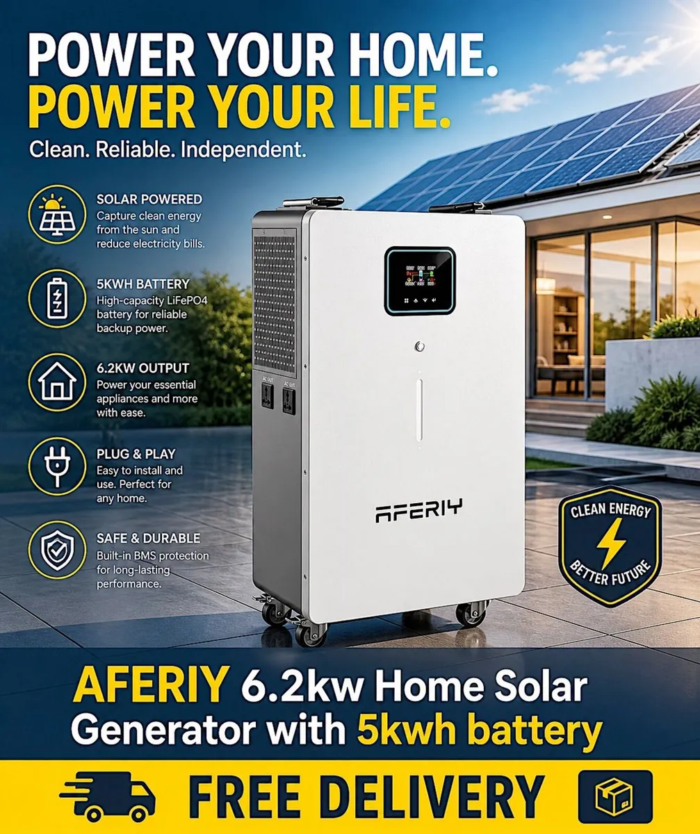 6.2kw AFERIY Solar Generator with 5kwh battery - Image 1