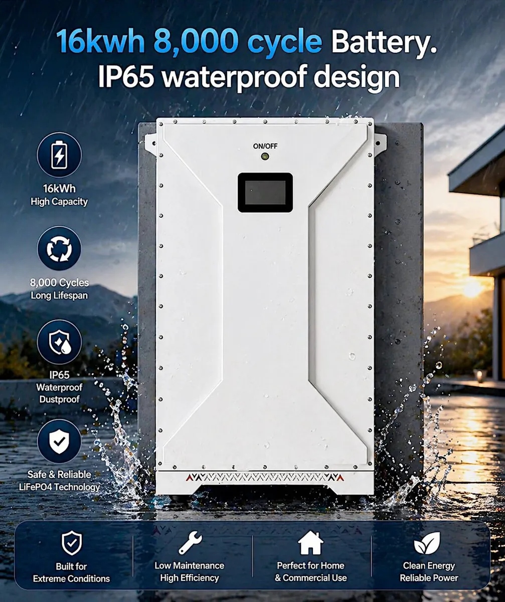 XD 16kwh IP65 waterproof outdoor battery - Image 1