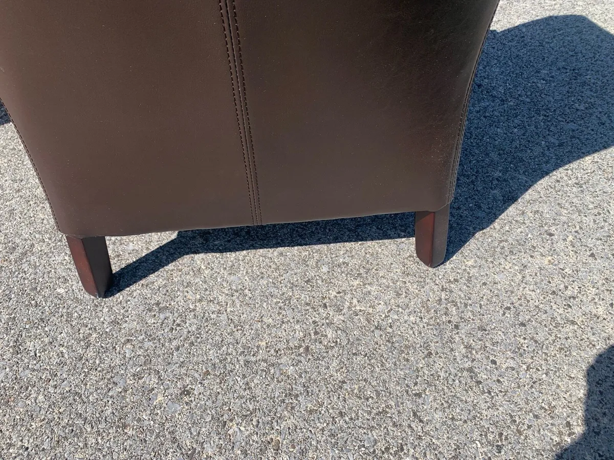 Pair of faux leather sitting room chairs - Image 4