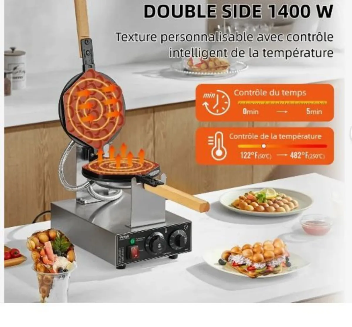Commercial Bubble Waffle Maker - Image 2