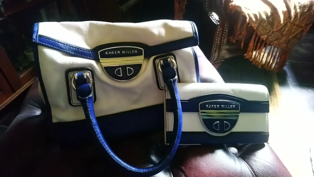 Karen millen two tone handbag and purse