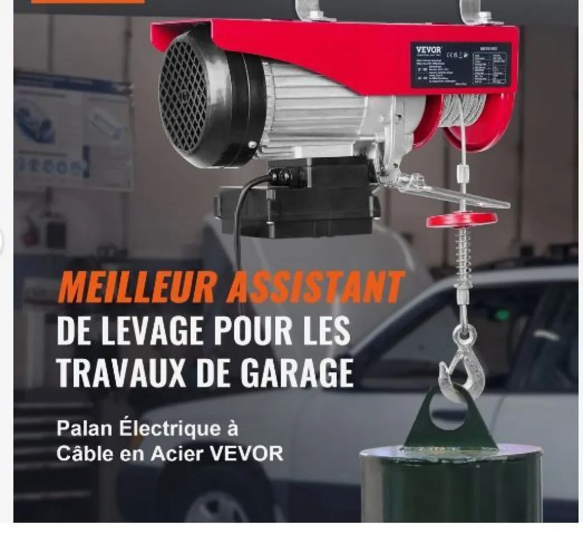 Electric Hoist, 798 kg Lifting Capacity, 1450W - Image 3