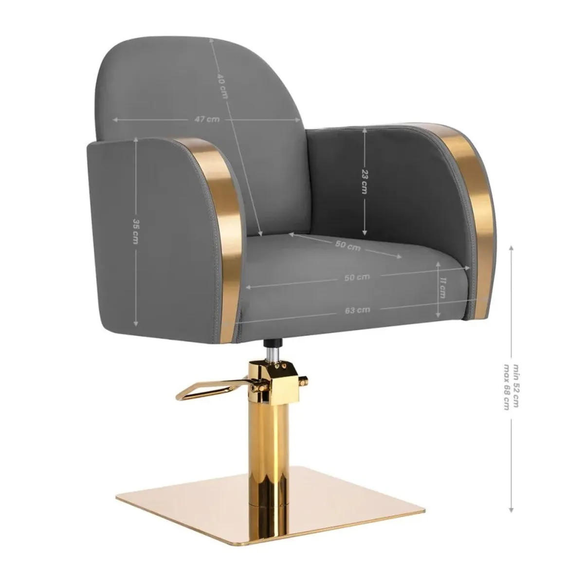 Hairdressing chair Malaga gold grey - Image 1