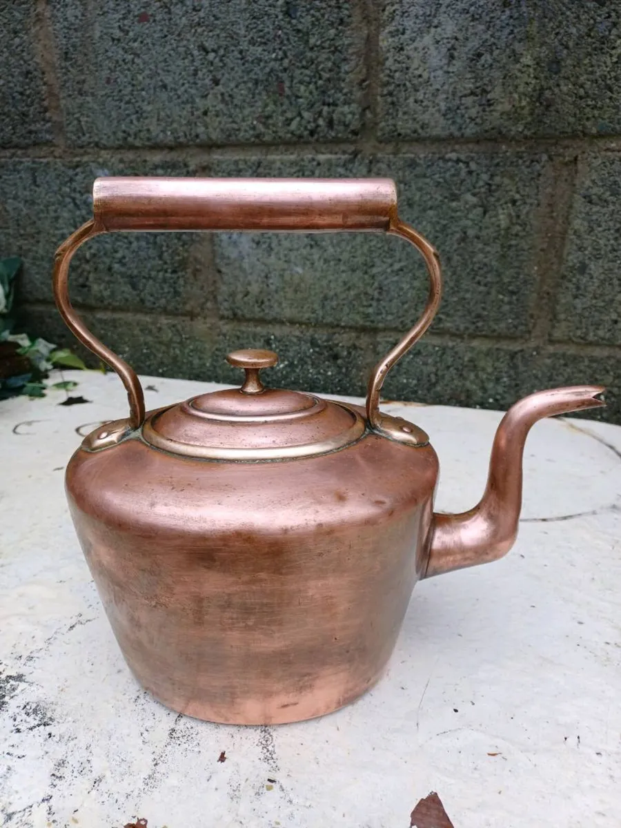 Antique Copper Kettle - Image 1