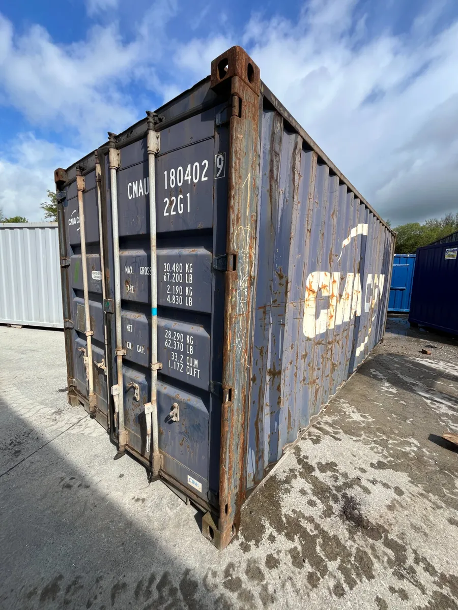 180402-9 -: Ex-Hire 20x8 Shipping Container (Blue) - Image 1