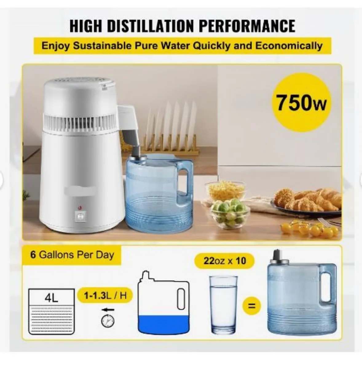 Pure Water Distiller 4L Stainless Steel Inner - Image 2