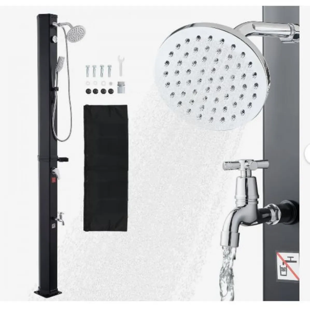 40L Solar Heated Shower, 205cm - Image 1