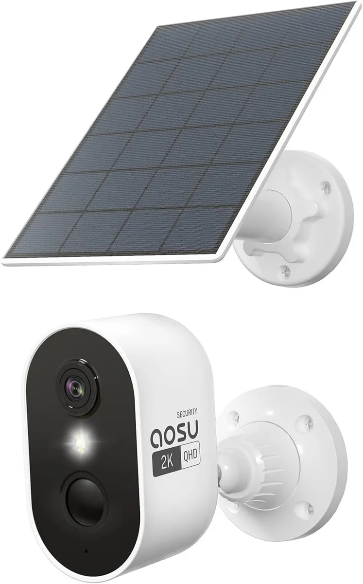 aosu Solar powered Wireless Security Camera,2K QHD - Image 1
