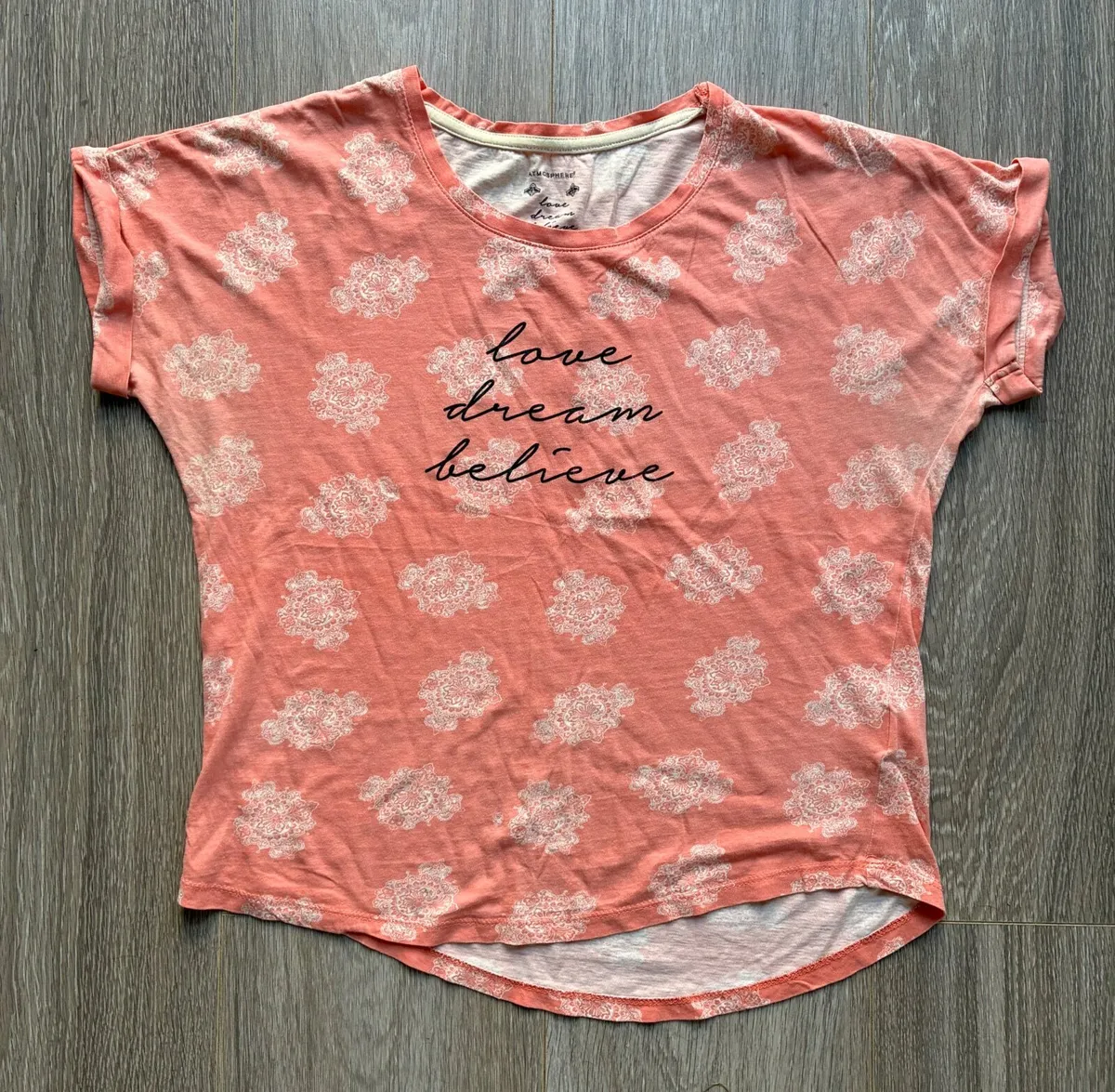 Ladies Slogan Coral-colored T-shirt - Image 1