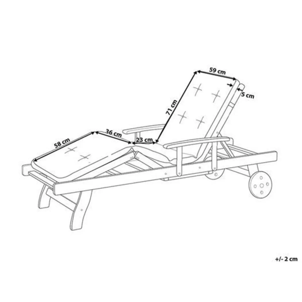 Toscana Garden Sun Lounger Cushion - Image 1
