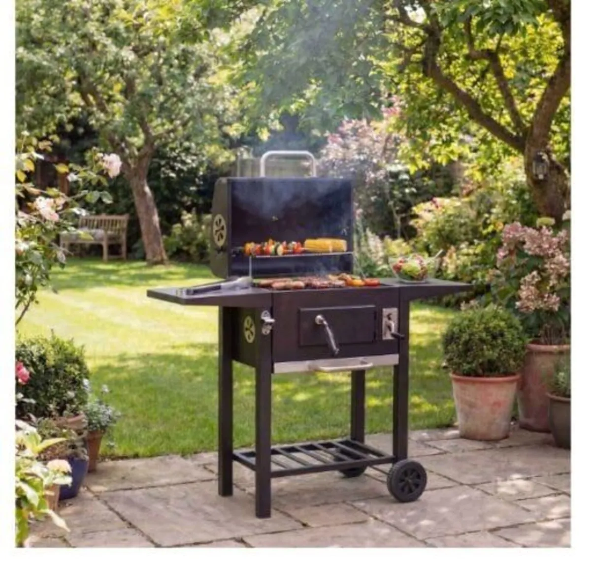 Alvaro Large Charcoal Garden Grill with Lid - Image 1