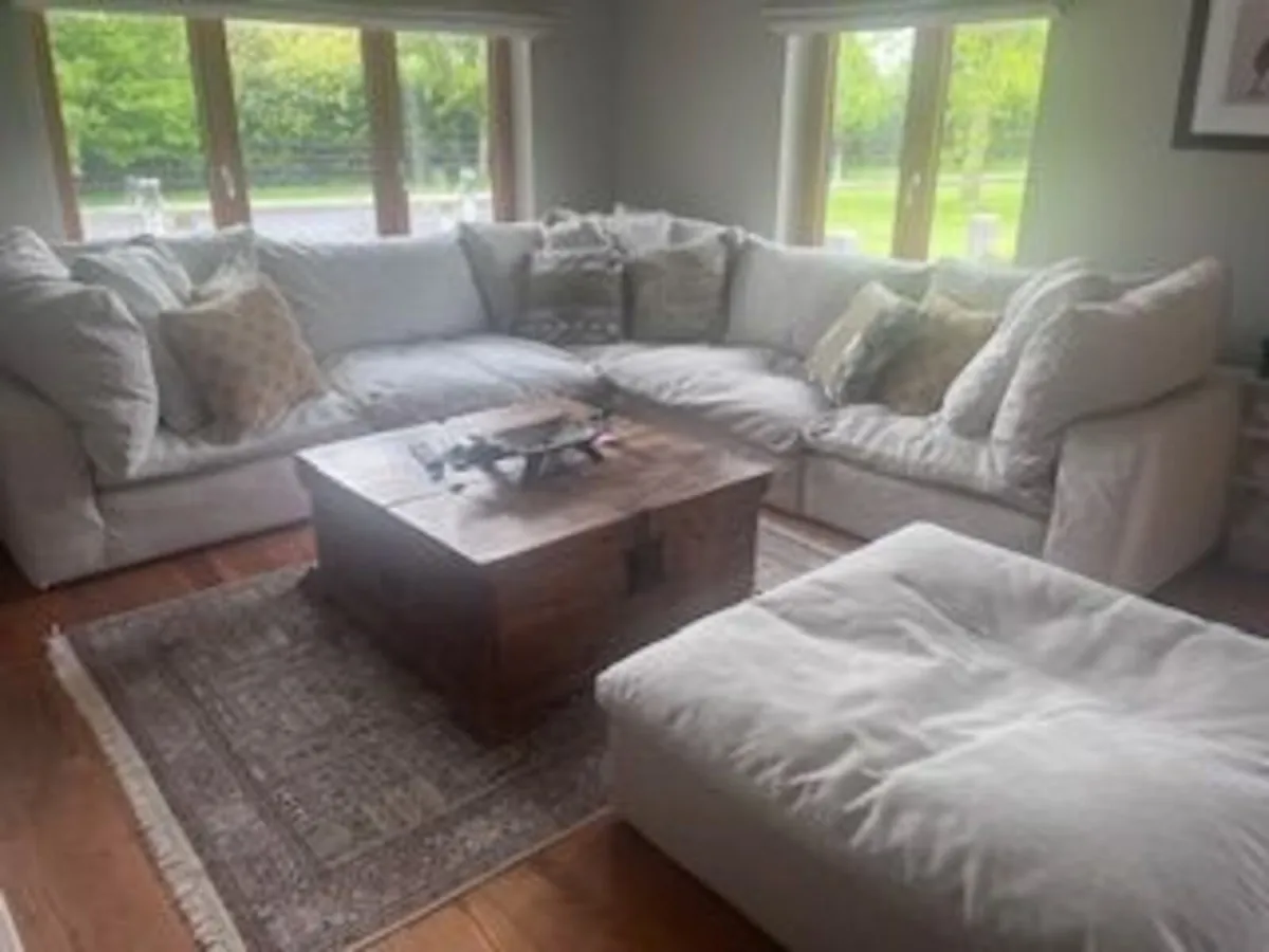 Large L shaped Sofa with Foot Stool - Image 1