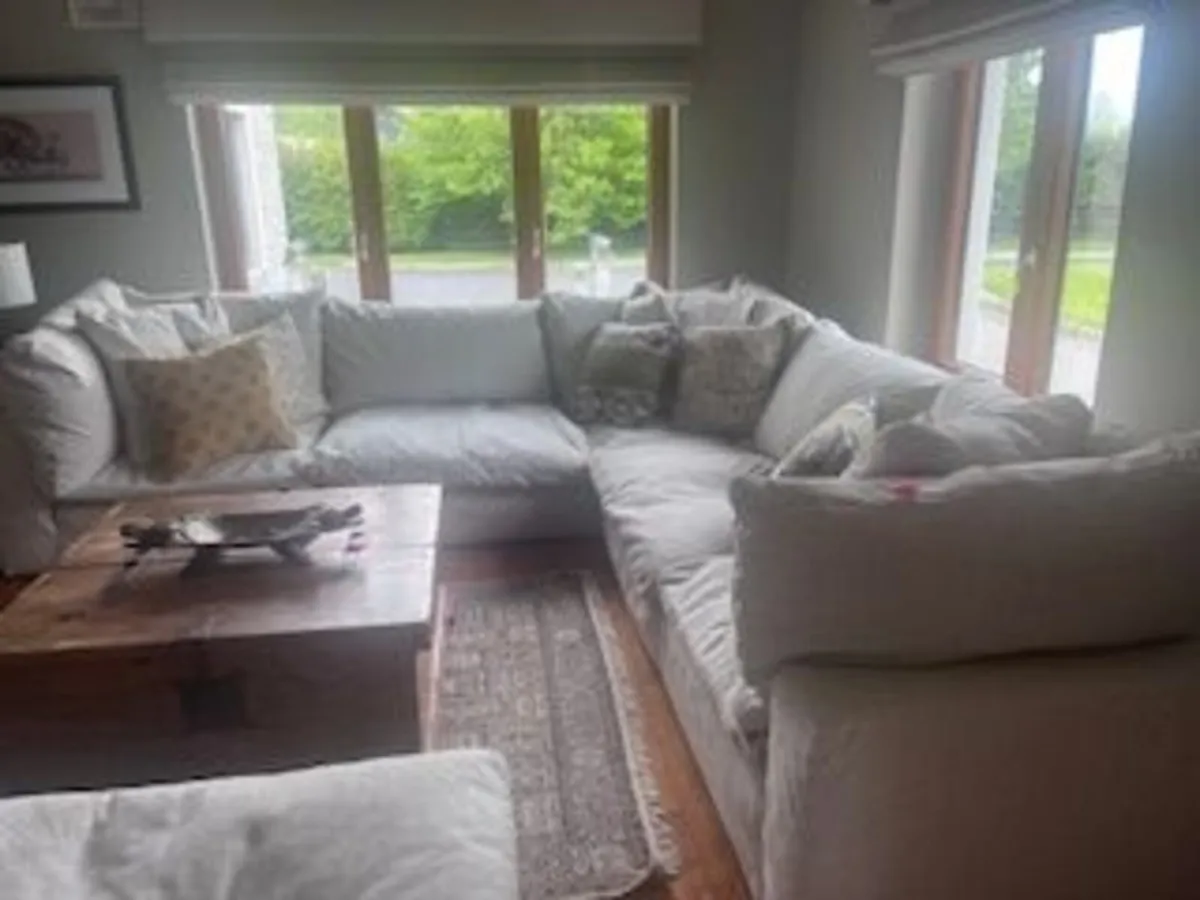 Large L shaped Sofa with Foot Stool - Image 2