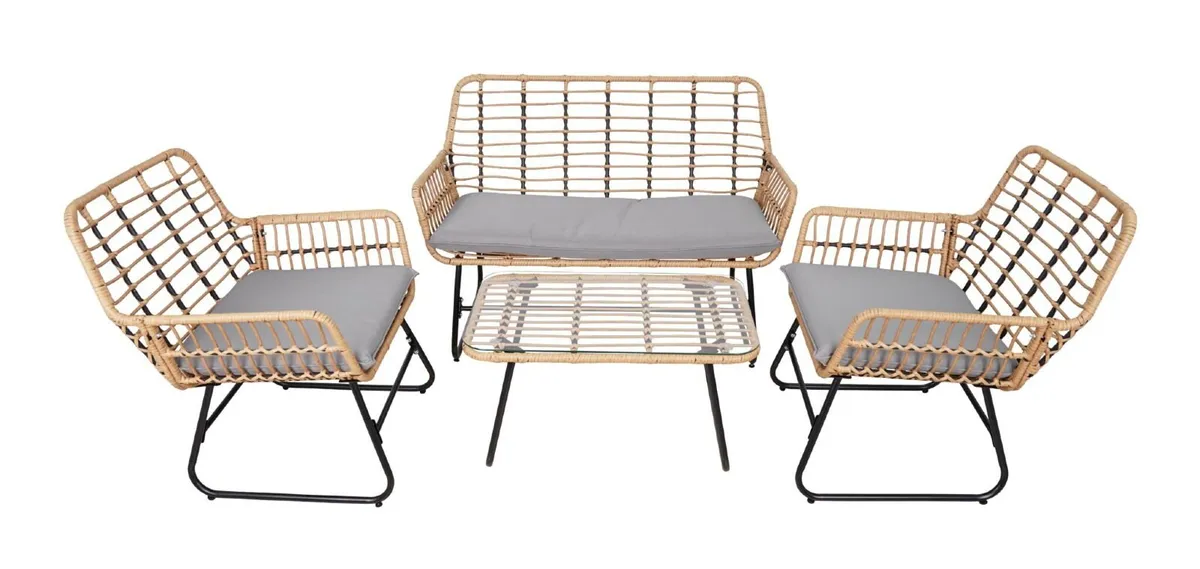 Vermont  Rattan Garden Set  Armchairs Sofa Table - Image 1