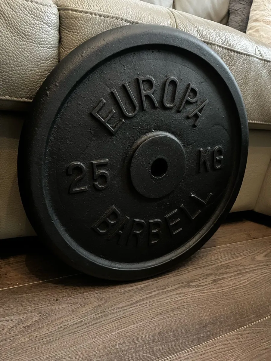 2x25kg standard 1” diameter cast iron weight pl - Image 3