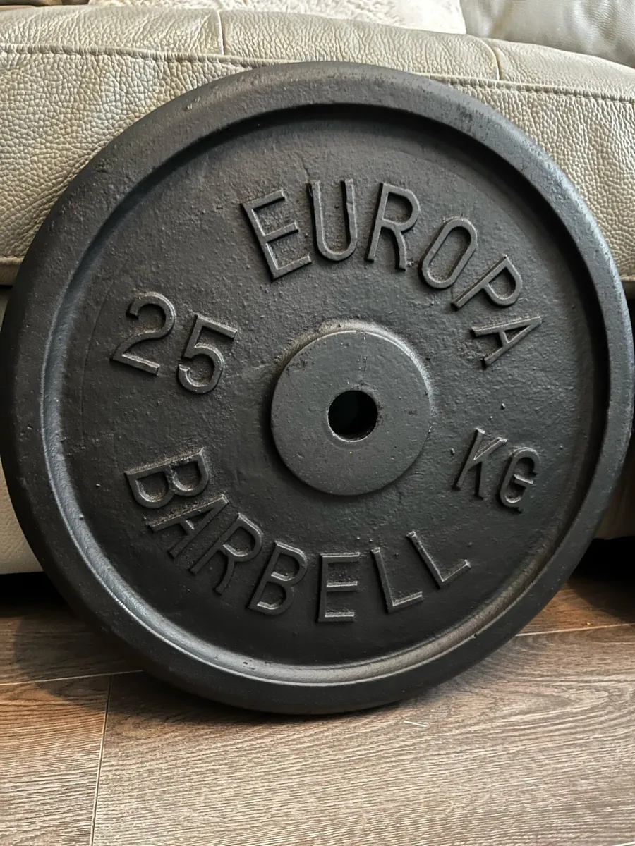 2x25kg standard 1” diameter cast iron weight pl - Image 2