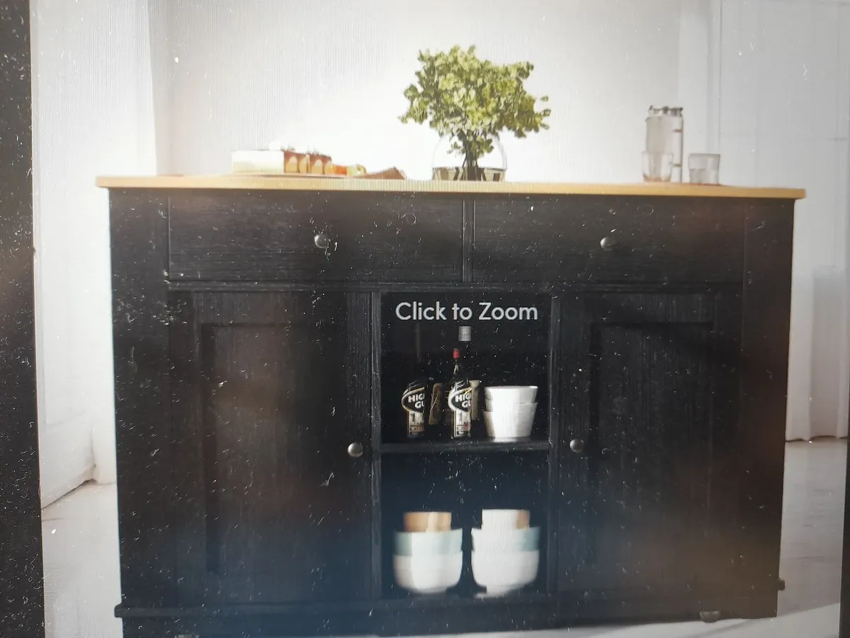 Kitchen Island with 2 Doors, 2 Drawers and Shelves - Image 1
