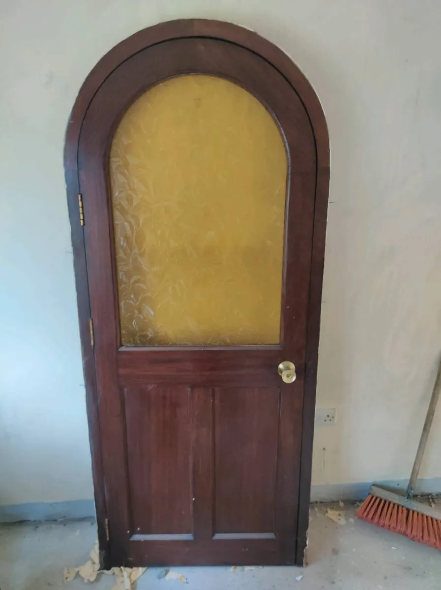 Mahogany arched door and frame