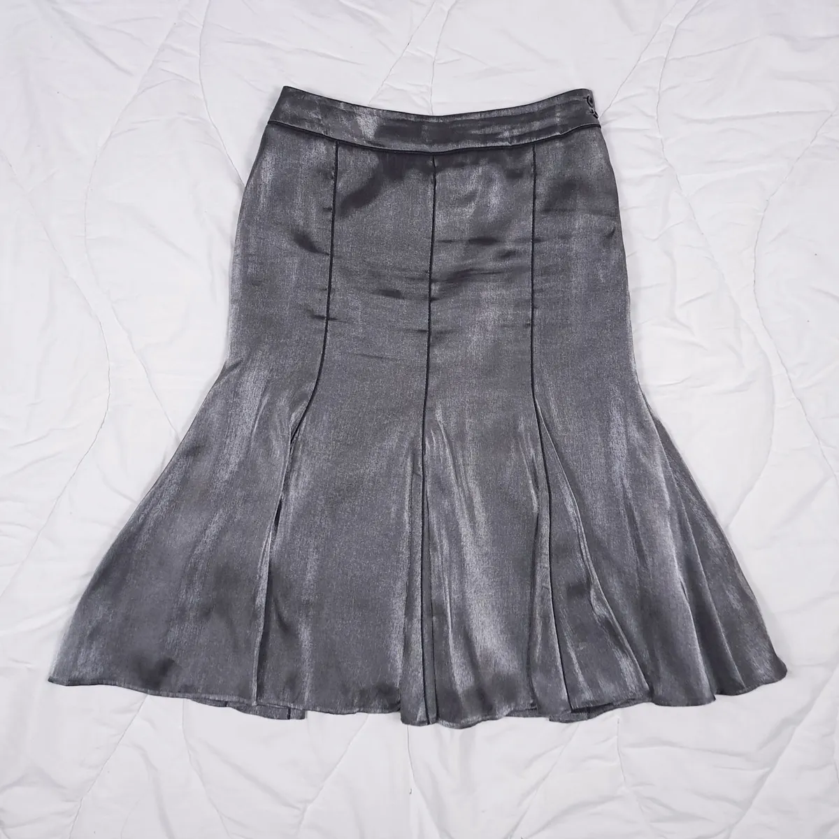 Roman Metallic Grey Midi Skirt 12UK/40EU - Image 1