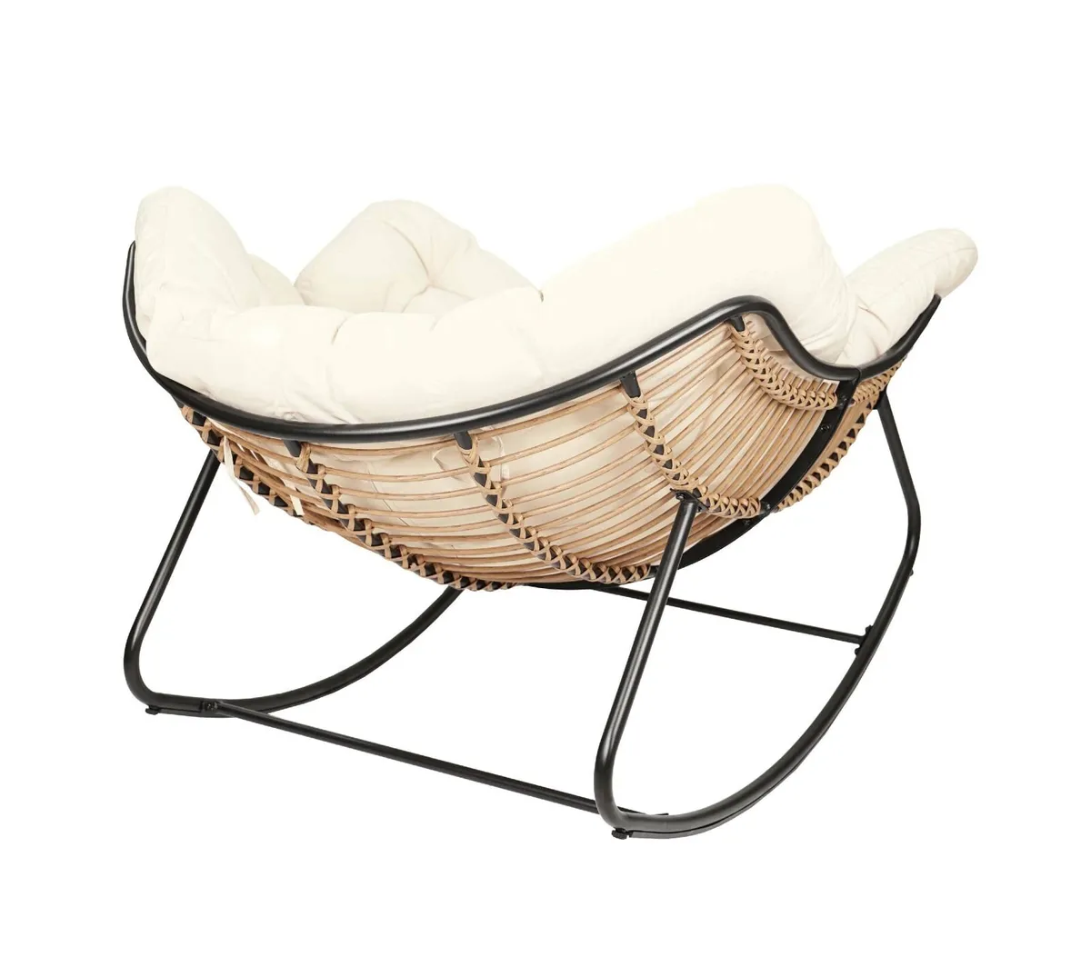 Tropikal Hanging Cocoon Chair – Black Rattan Egg - Image 3