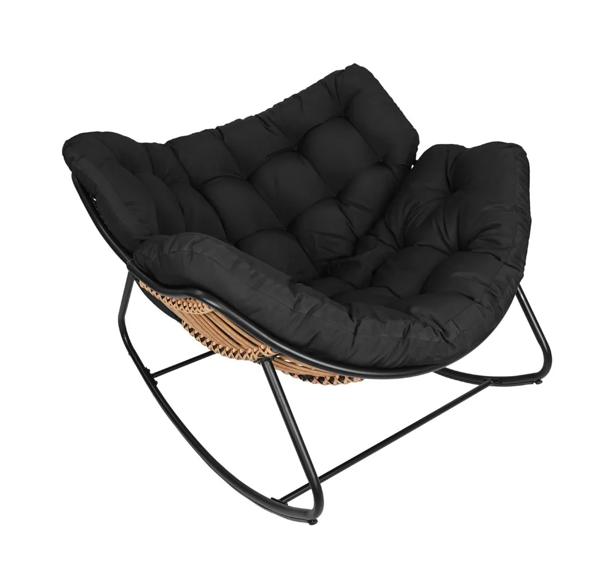 Tropikal Hanging Cocoon Chair – Black Rattan Egg - Image 2