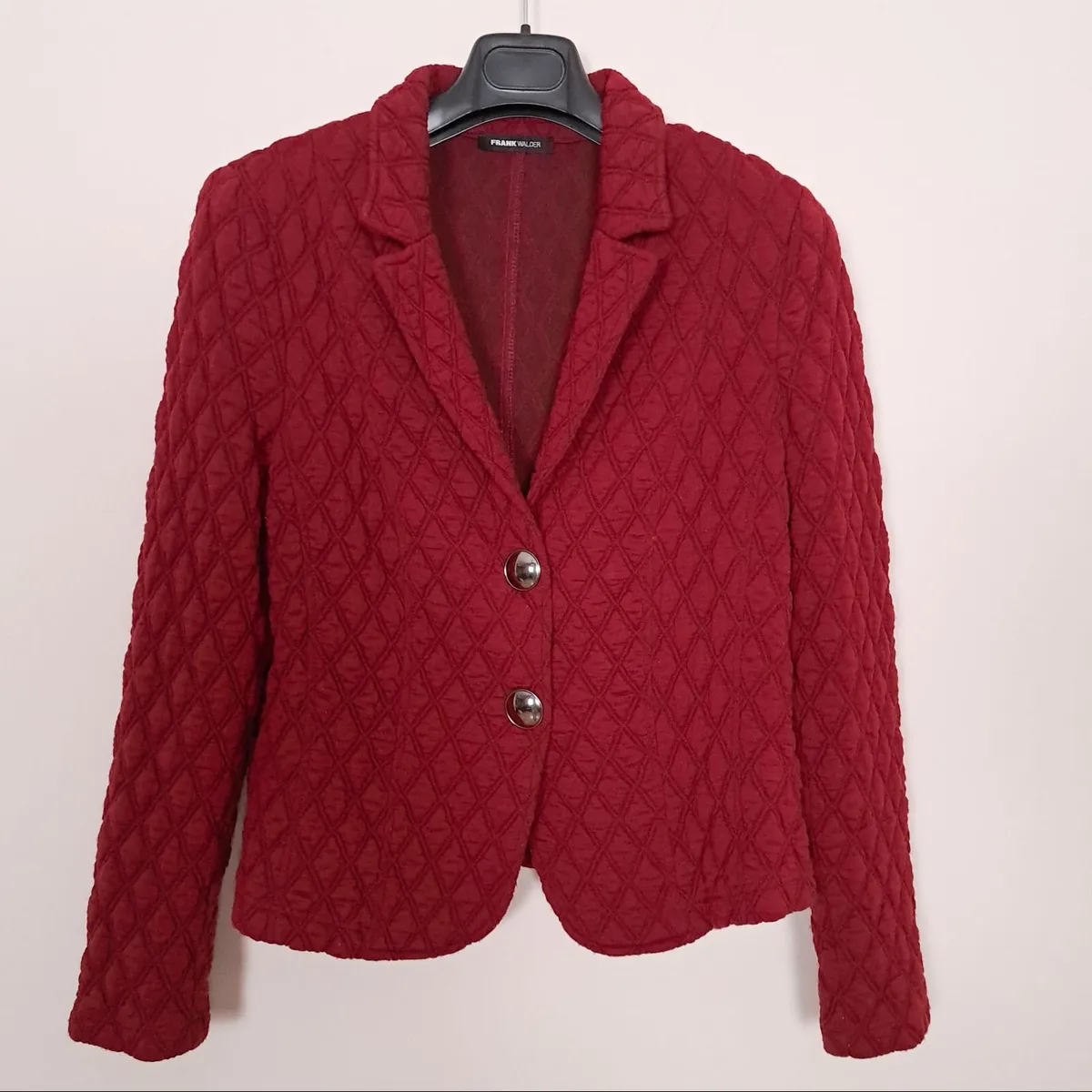 Frank Walder Red Quilted Blazer Jacket 14UK/42EU - Image 2