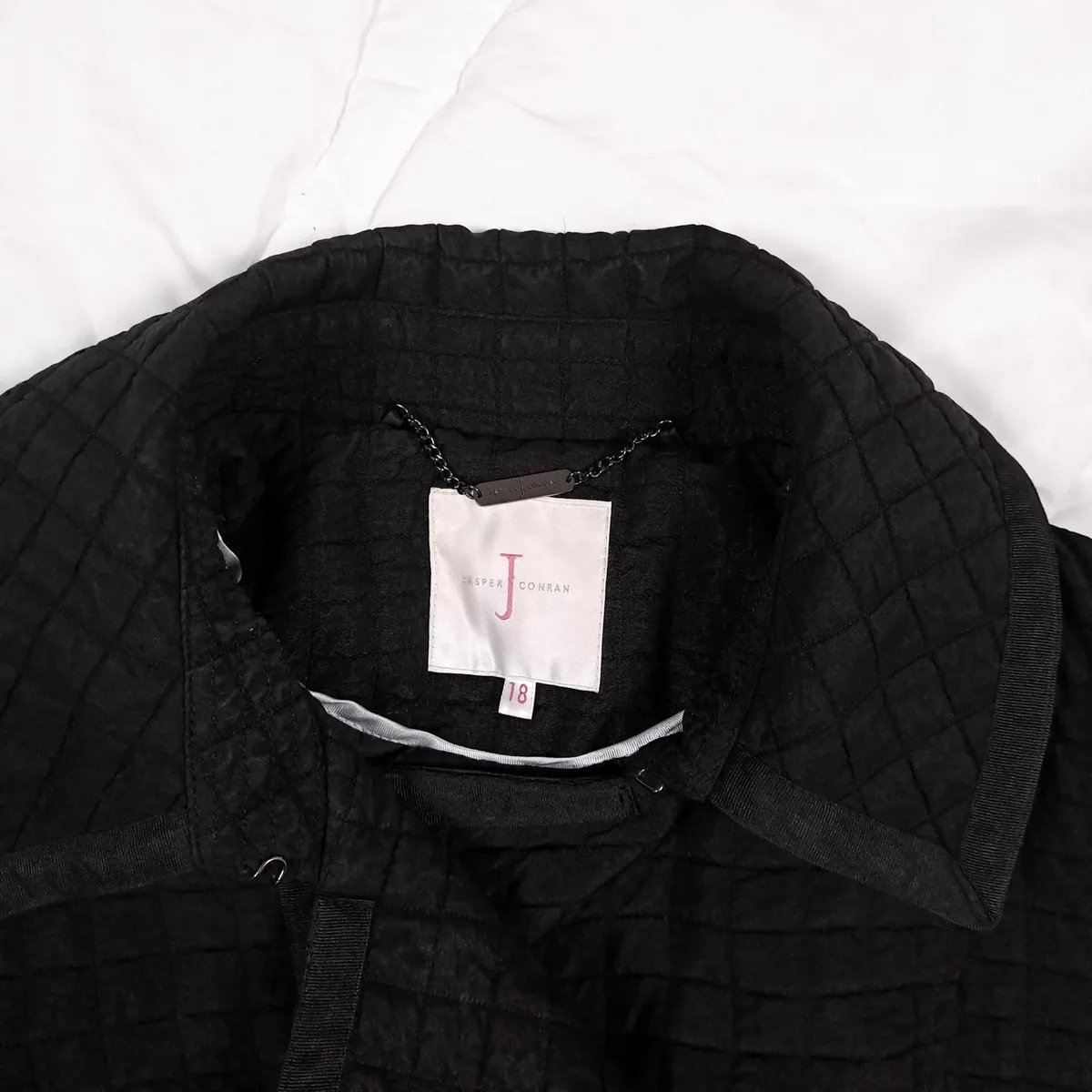 Jasper Conran Black Quilted Trench Coat 18UK/46EU - Image 2