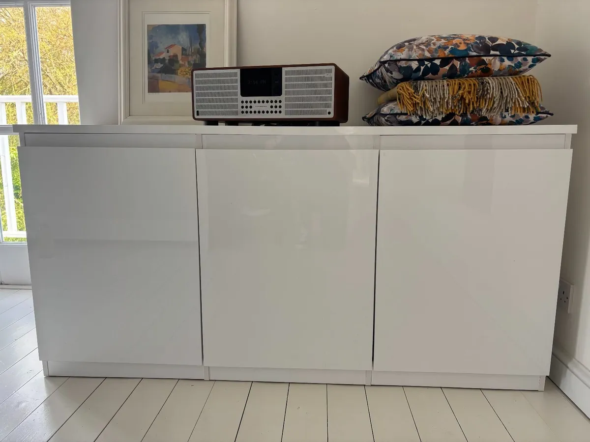 Pair Habitat high gloss Jenson sideboards - Image 4