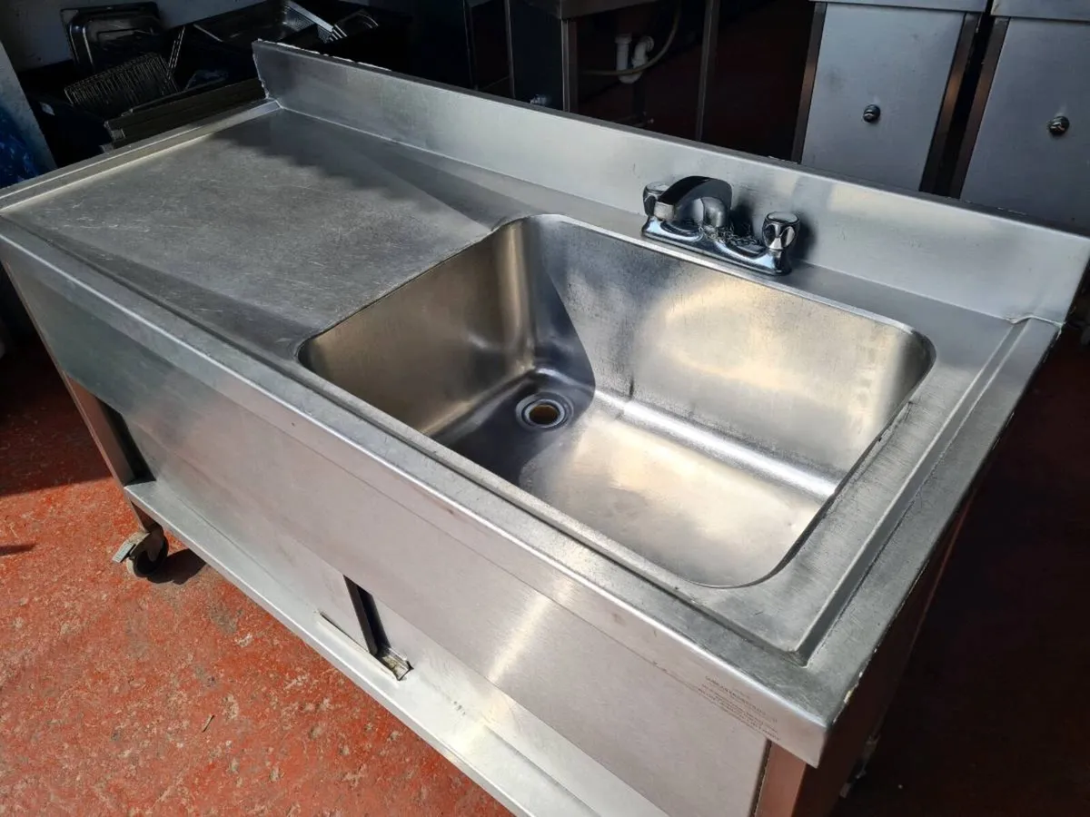 Stainless Steel Deli Sinks and Table - Image 3