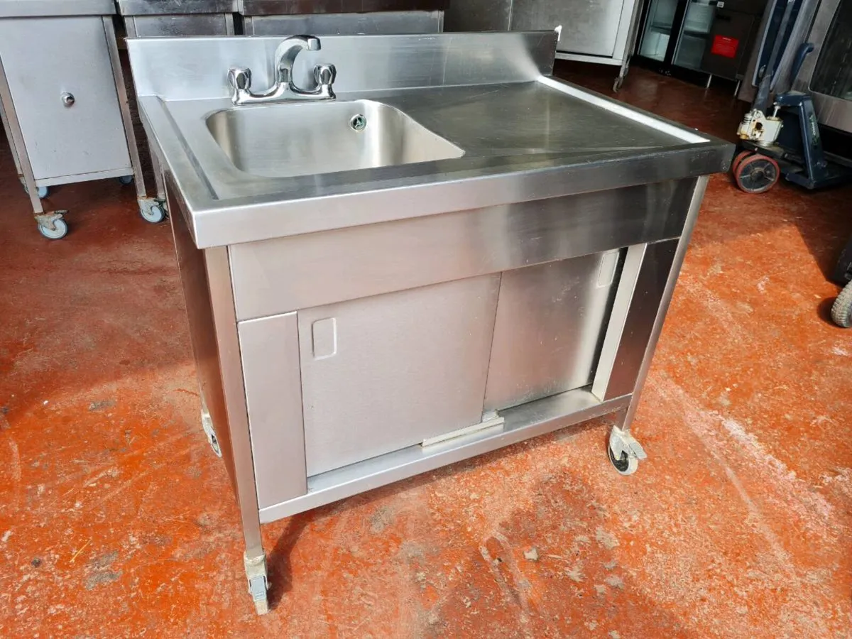 Stainless Steel Deli Sinks and Table - Image 4