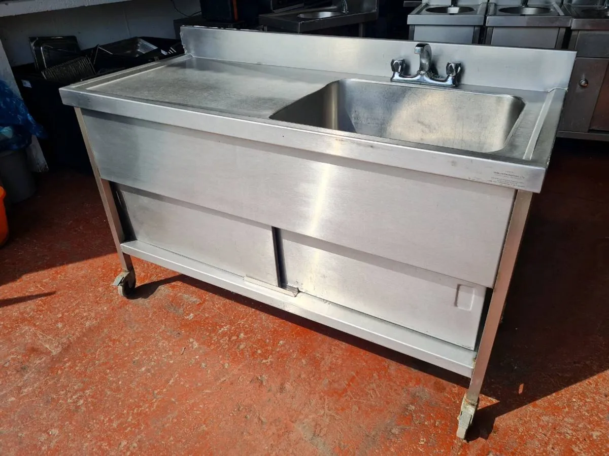 Stainless Steel Deli Sinks and Table - Image 2