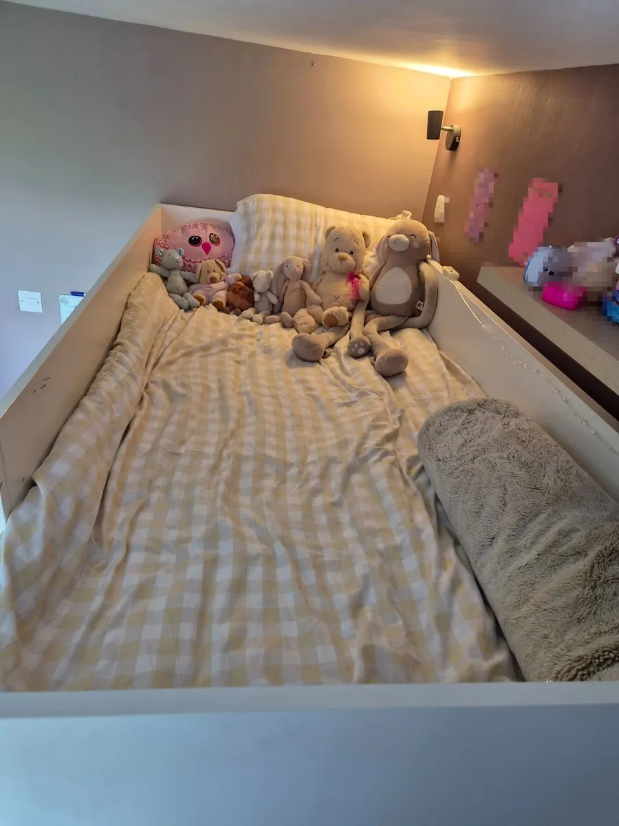 Loft bed frame with desk and storage - Image 4