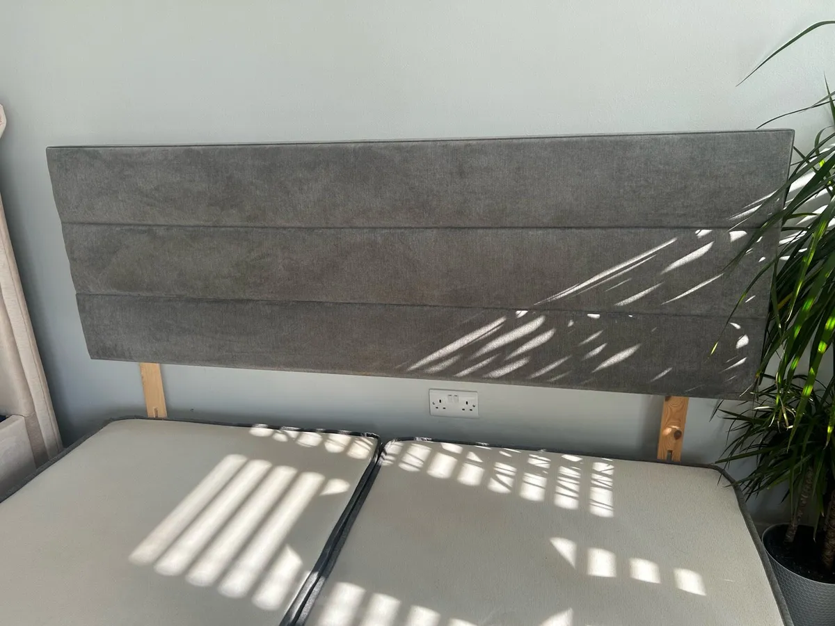 Grey Superking bed Base and Headboard - Image 2