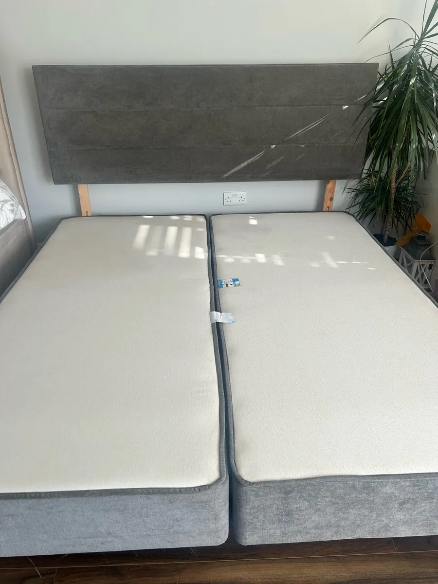 Grey Superking bed Base and Headboard - Image 1
