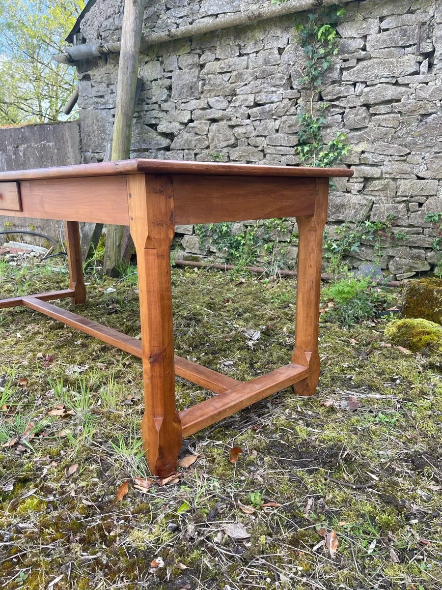 19th-Century Solid Walnut Estate Table - Image 3
