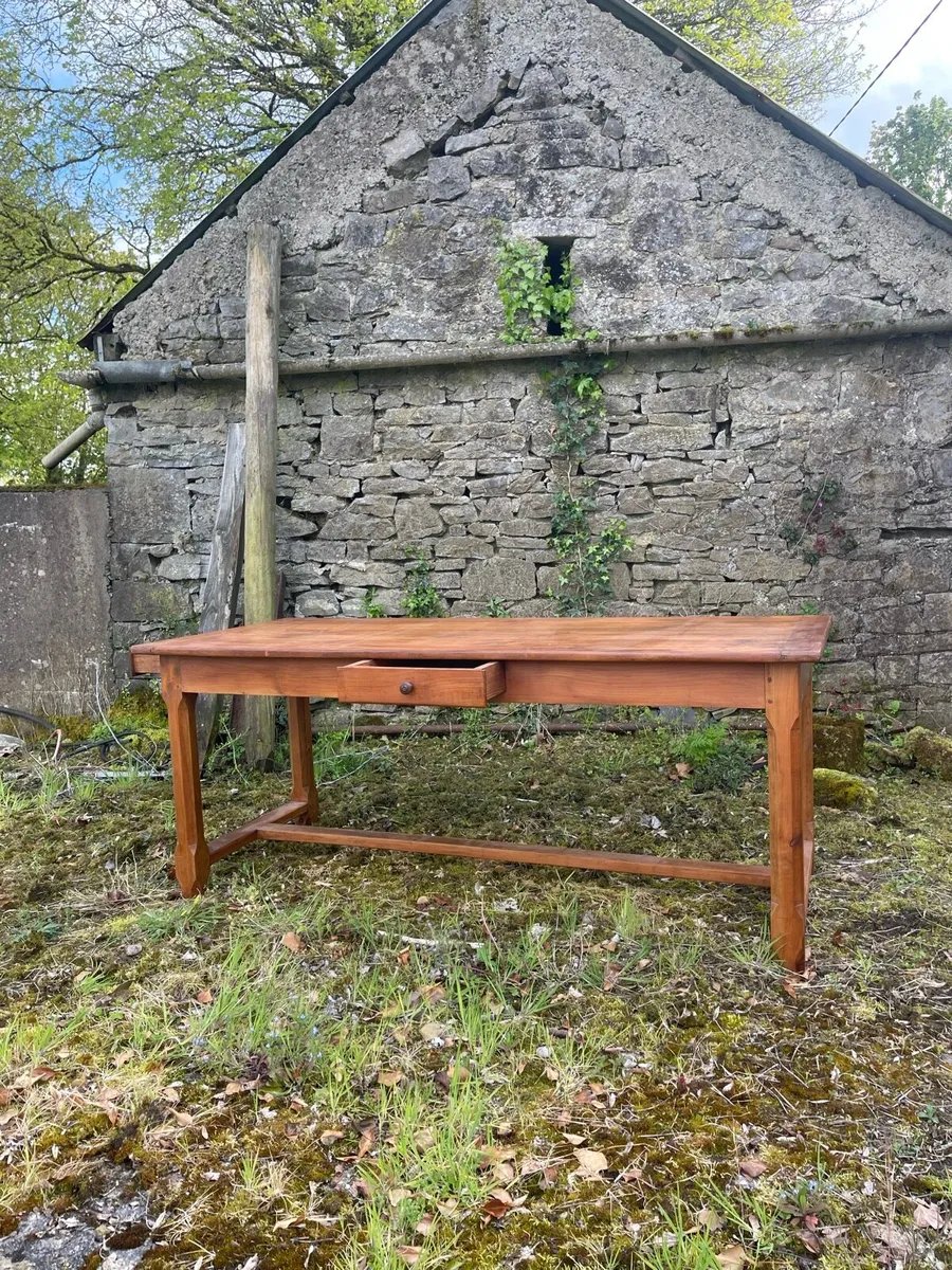 19th-Century Solid Walnut Estate Table - Image 1