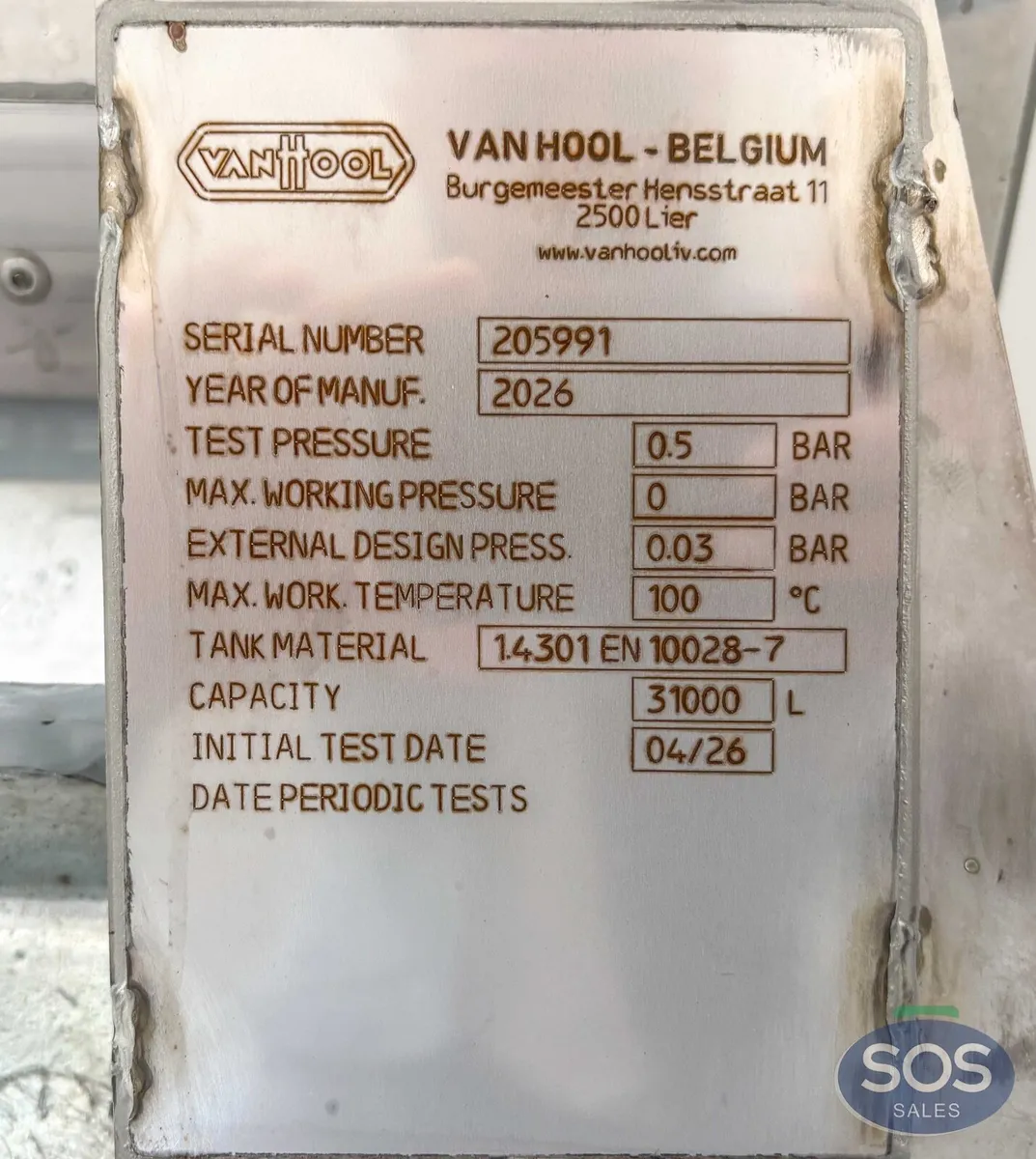 2026 Van Hool 31000L 1 Comp 1 Baffle Milk Tanker - Image 2