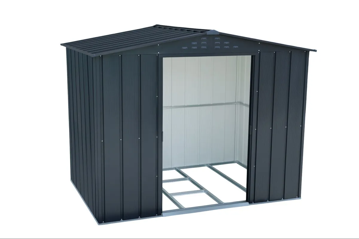8×6 TOP Titan Steel Garden Sheds – Grey - Image 2